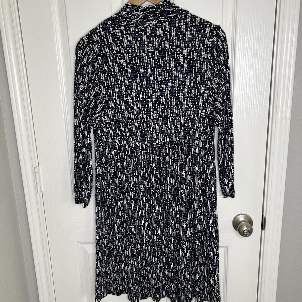 Soma Dress Nightgown Size Large Crossover Top Blue Black White Jersey Knit - Picture 5 of 8